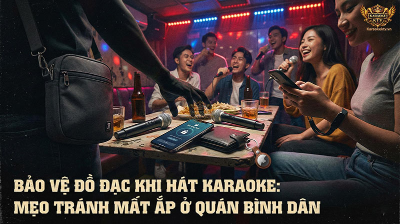 Bảo vệ đồ đạc và tài sản cá nhân khi đi hát karaoke tại các quán bình dân, tránh mất cắp điện thoại ví tiền