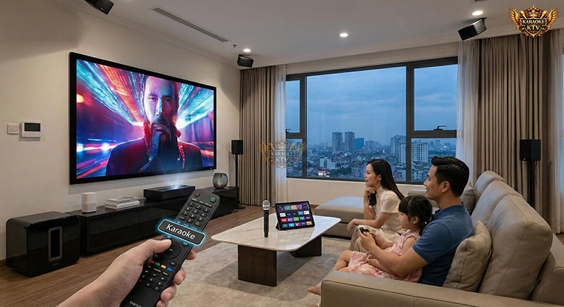 Sự hỗ trợ của công nghệ máy chiếu 4K và loa thông minh khiến trải nghiệm tại nhà ngang tầm rạp chiếu chuyên nghiệp