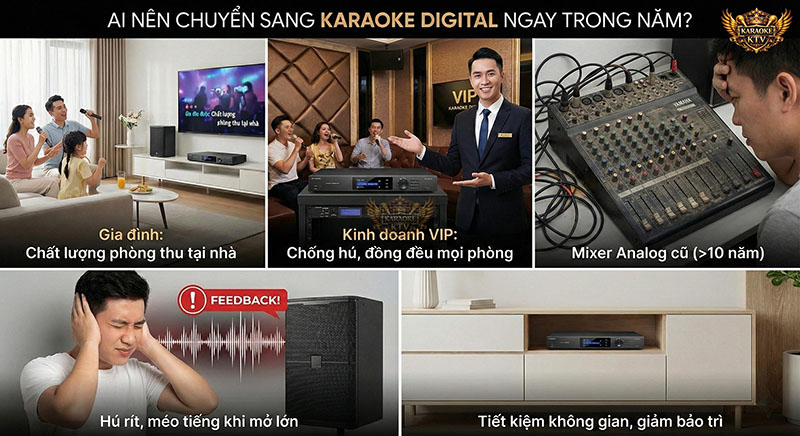 Dù bạn là chủ phòng hát gia đình hay kinh doanh, nếu đang gặp tình trạng hú rít và méo tiếng, đây là lúc bắt buộc phải thay đổi