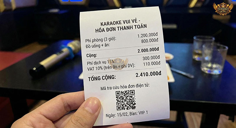 Cấu trúc một hóa đơn karaoke điển hình