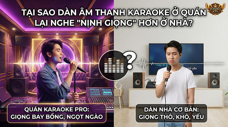 Tại sao dàn âm thanh Karaoke ở quán lại nghe nịnh giọng hơn ở nhà