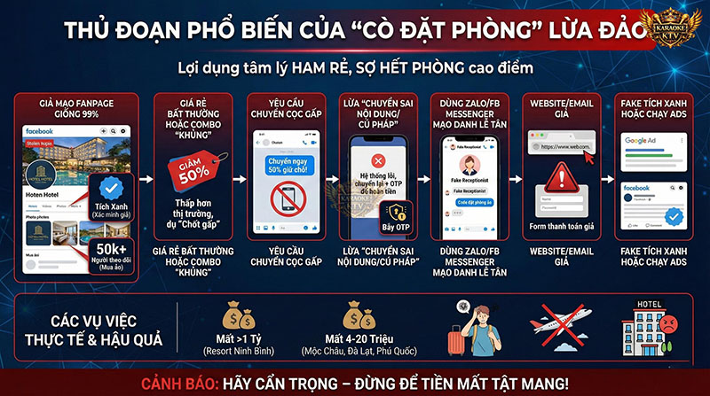 Quy trình thủ đoạn tinh vi của kẻ lừa đảo đặt phòn