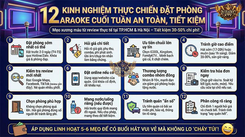 12 Kinh Nghiệm Thực Chiến Đặt Phòng Karaoke Cuối Tuần An Toàn, Tiết Kiệm