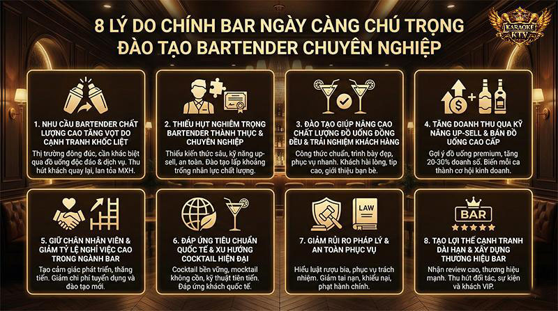 8 Lý do chính bar ngày càng chú trọng đào tạo bartender chuyên nghiệp