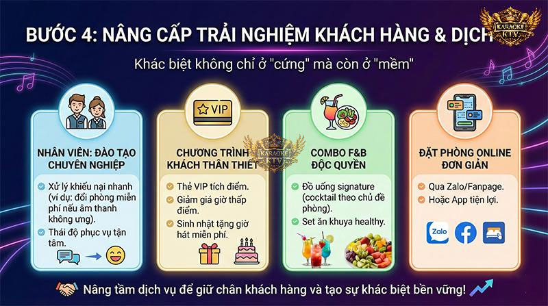 Bước 4: Nâng cấp trải nghiệm khách hàng & dịch vụ