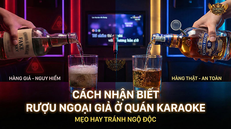 Rượu giả tại quán karaoke tiềm ẩn nhiều rủi ro. Hãy nắm vững cách phân biệt để bảo vệ sức khỏe cả nhóm