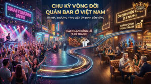 Chu kỳ vòng đời quán bar tại Việt Nam từ giai đoạn khai trương bùng nổ đến ổn định bền vững