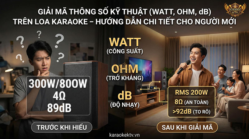 Hiểu đúng về Watt, Ohm và dB là bước đầu tiên để sở hữu dàn karaoke "chuẩn chỉnh" tại gia