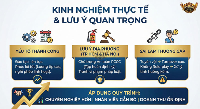 Kinh nghiệm thực tế và lưu ý quan trọng khi đào tạo nhân viên karaoke