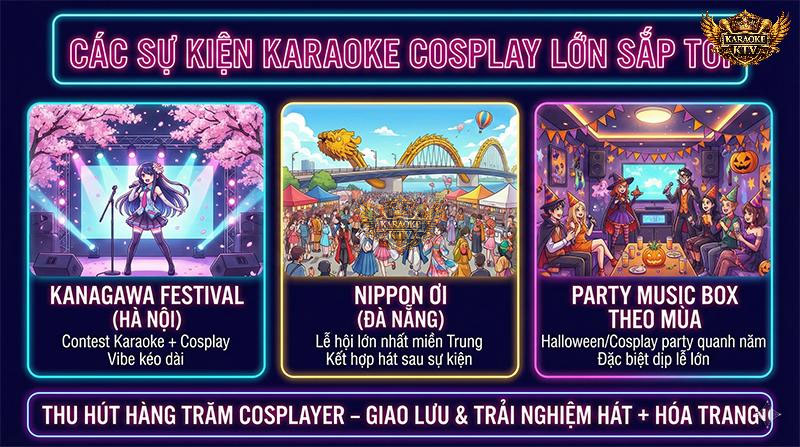 Đừng bỏ lỡ các lễ hội lớn như Nippon Ơi hay Kanagawa Festival để tỏa sáng với đam mê ca hát và hóa trang