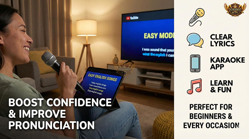 Lợi ích của việc chọn bài hát karaoke tiếng Anh dễ hát: tăng tự tin, luyện phát âm và giải trí