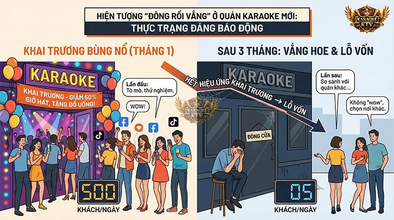Hiện tượng đông rồi vắng không phải là xui xẻo ngẫu nhiên, mà là hệ quả của việc chỉ tập trung bùng nổ khai trương mà bỏ quên chiến lược duy trì dài hạn