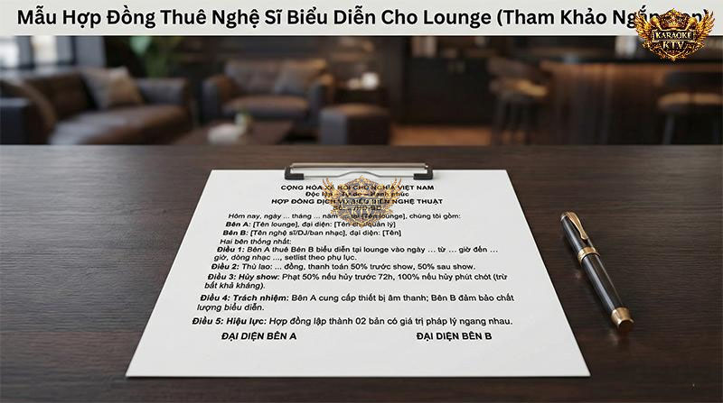Mẫu hợp đồng biểu diễn ngắn gọn: Công cụ "thực chiến" cho chủ Lounge