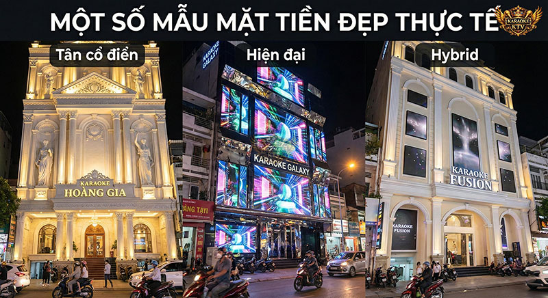Mẫu mặt tiền quán karaoke đẹp thực tế