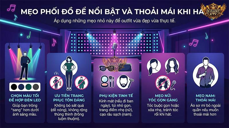 Mẹo Mix Đồ Nổi Bật Dưới Ánh Đèn LED Phòng Hát