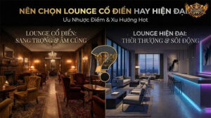 Lựa chọn phong cách thiết kế lounge cổ điển hay hiện đại là quyết định quan trọng ảnh hưởng trực tiếp đến doanh thu và đối tượng khách hàng của nhà đầu tư