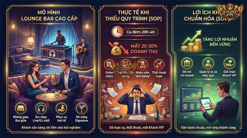 Nắm vững quy trình vận hành lounge chuyên nghiệp giúp chủ quán tối ưu lợi nhuận và nâng tầm trải nghiệm khách hàng