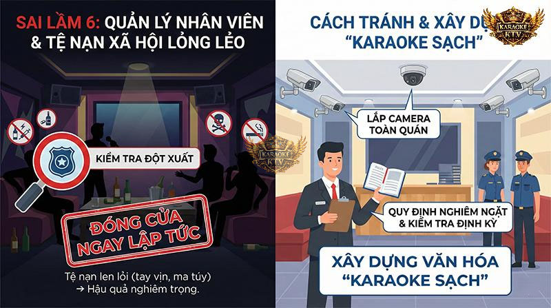 Sai lầm 6: Quản lý nhân viên & tệ nạn xã hội lỏng lẻo