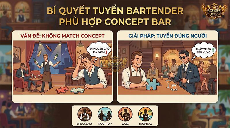 Sự Khác Biệt Giữa Tuyển Sai Và Tuyển Đúng Bartender Theo Concept