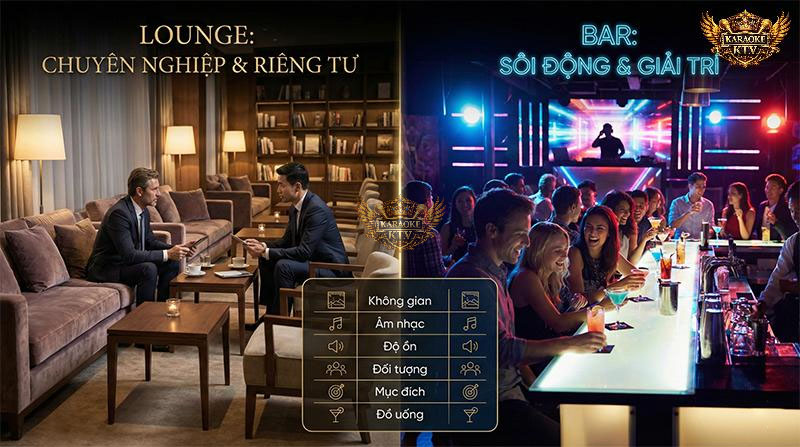 Sự khác biệt rõ rệt về không gian và độ ồn chính là yếu tố quyết định khiến giới kinh doanh nghiêng về lounge