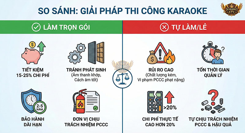 Nên làm karaoke trọn gói hay tự làm lẻ.