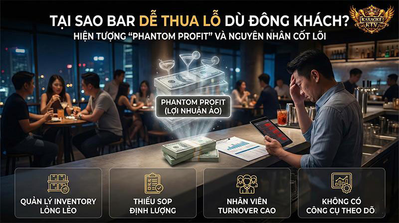 Tại sao bar dễ thua lỗ dù đông khách? Hiện tượng “phantom profit” và nguyên nhân cốt lõi