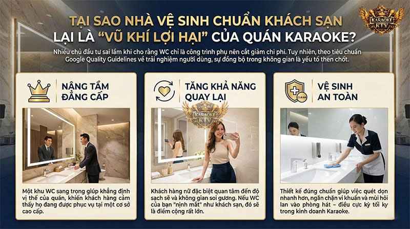 Đặc biệt với khách hàng nữ, một không gian vệ sinh sạch đẹp, "nịnh mắt" chính là lý do lớn nhất để họ chọn quán của bạn cho lần sau