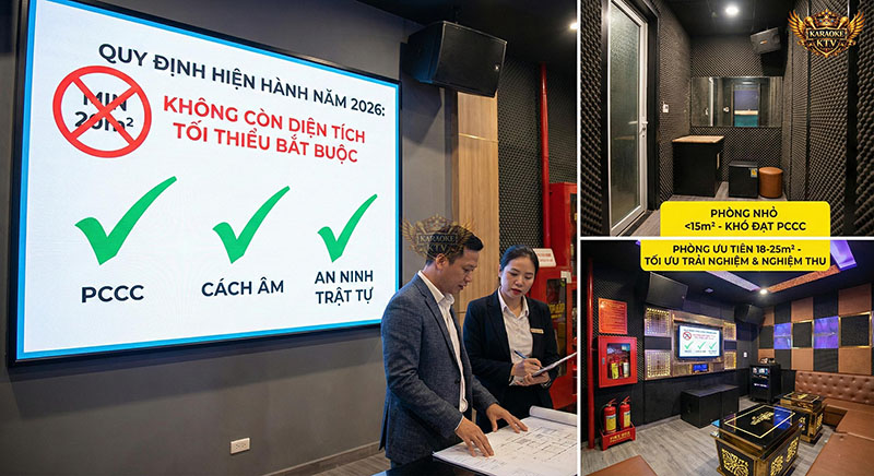 Dù không còn quy định cứng, các phòng từ 18-25m² vẫn là lựa chọn tối ưu để dễ dàng đạt chuẩn PCCC và nghiệm thu.