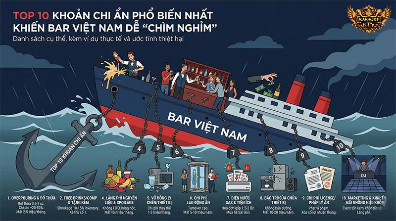 Top 10 khoản chi ẩn phổ biến nhất khiến bar Việt Nam dễ “chìm nghỉm”