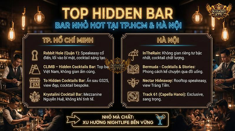 Những địa điểm "bỏ túi" dành cho dân sành điệu muốn tìm kiếm trải nghiệm cocktail độc bản