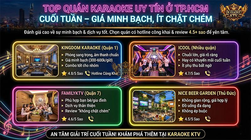 Top Quán Karaoke Uy Tín Ở TP.HCM Cuối Tuần – Giá Minh Bạch, Ít Chặt Chém