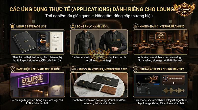 Việc áp dụng đồng bộ nhận diện thương hiệu vào không gian, menu và đồng phục nhân viên giúp nâng tầm đẳng cấp không gian giải trí đêm