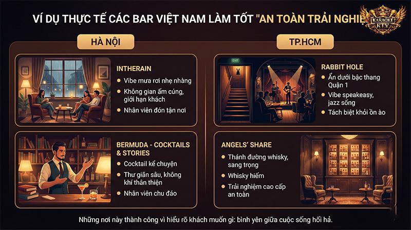 Ví dụ thực tế các bar Việt Nam đang làm tốt “an toàn trải nghiệm”