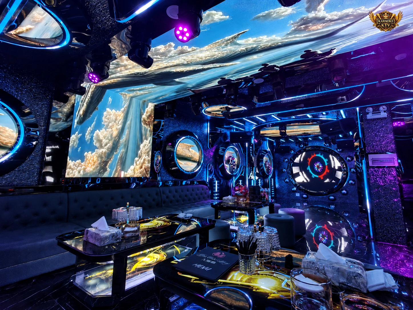 Không gian Modern Luxury phòng VIP Karaoke Gà Cửu Long